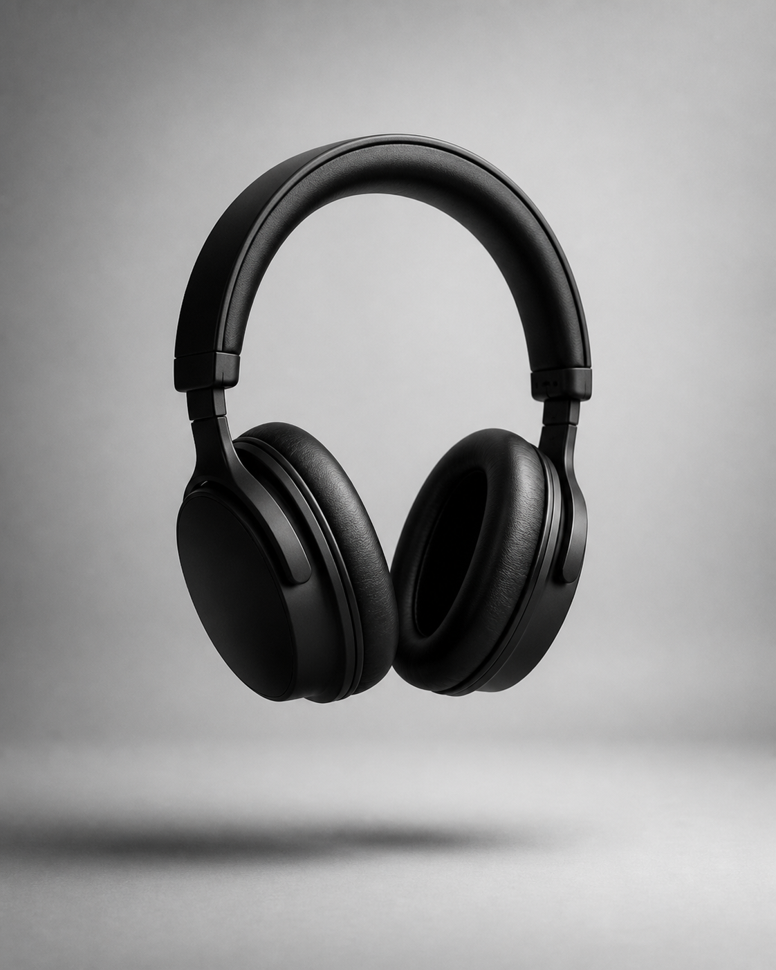 Studio Norde — matte black headphones on gray gradient